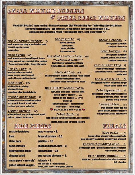 Tuckaway tavern menu  Ranked #1 of 17 Restaurants in Raymond
